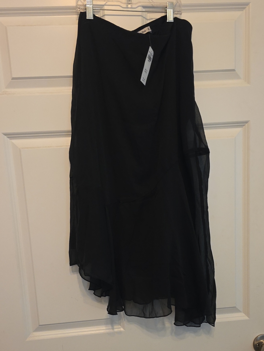 Abercrombie & Fitch Black Asymmetric Layered Chiffon Skirt